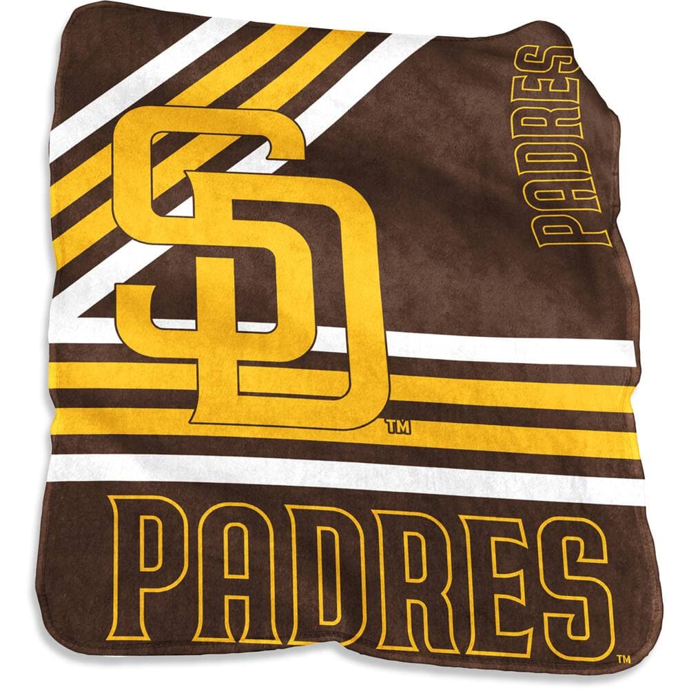 Logo Brands - San Diego Padres 50'' x 60'' Plush Raschel Throw Blanket - Multicolor