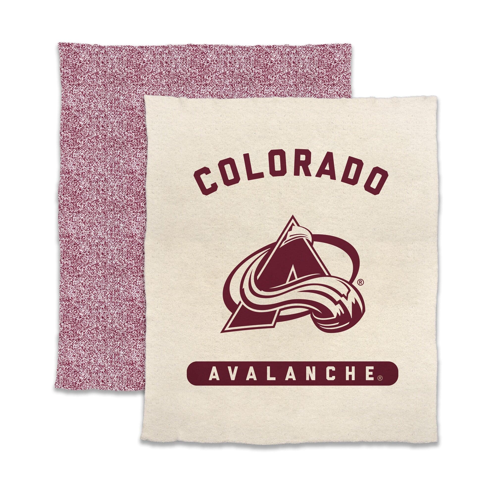 Logo Brands - Colorado Avalanche 50- x 60- Luxe Dreams Throw Blanket - Oatmeal