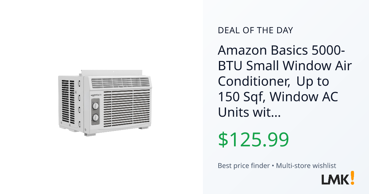Amazon Basics 5000-BTU Small Window Air Conditioner, Up t... | LMK.today