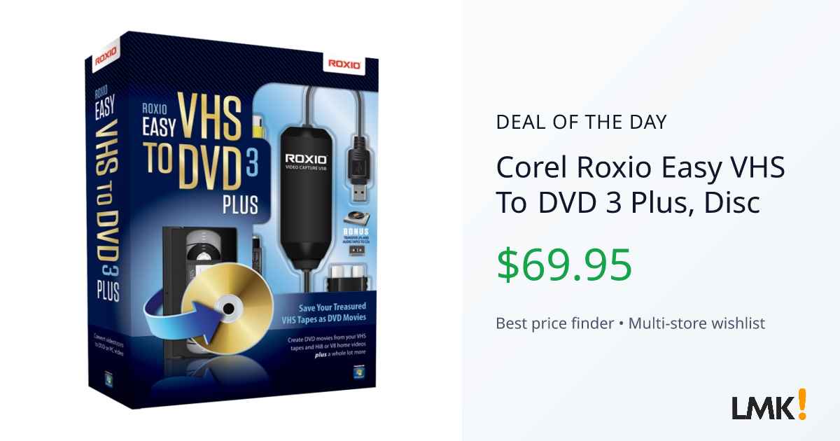 Corel Roxio Easy VHS To DVD 3 Plus, Disc | LMK.today