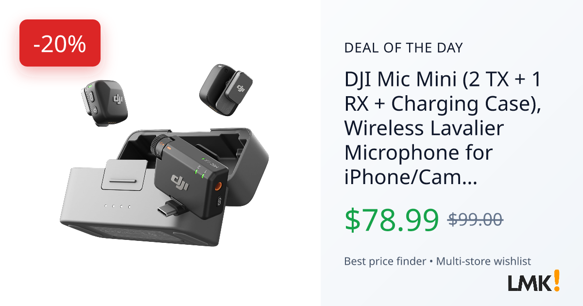 DJI Mic Mini (2 TX + 1 RX + Charging Case), Wireless Lava... | LMK.today
