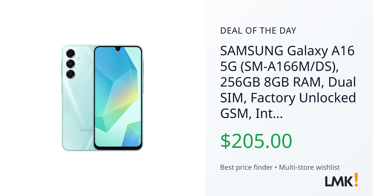 SAMSUNG Galaxy A16 5G (SM-A166M/DS), 256GB 8GB RAM, Dual ... | LMK.today