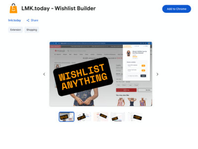 Chrome Web Store installation screenshot showing LMK.today extension